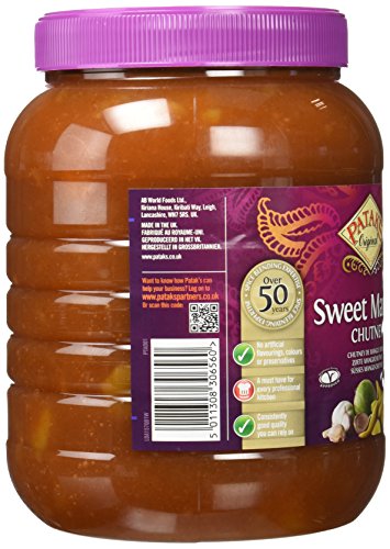 Patak's Patak, Chutney Mango Dulce, Frutas Exóticas y Vegetales Cocinados con Azúcar, 2900 Grams