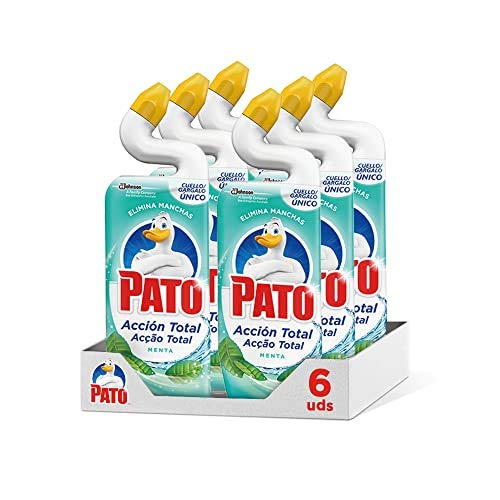 PATO WC Power Fragancia Menta, Limpiador Quitamanchas para Inodoro, Verde, 750 Mililitros, Pack de 6 Unidades