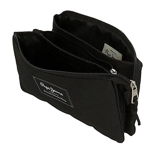 Pepe Jeans Aris Estuche Triple Negro 22x12x5 cms Poliéster