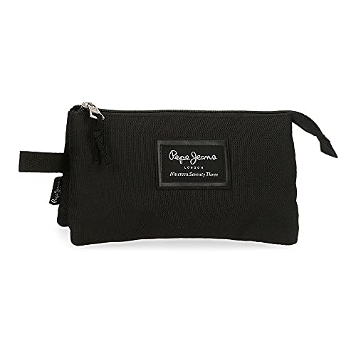 Pepe Jeans Aris Estuche Triple Negro 22x12x5 cms Poliéster