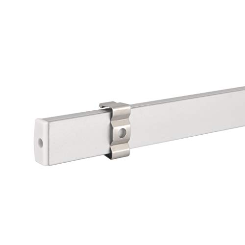 Perfil de aluminio para tira LED, Pack de 5 canaletas de 1 metro para LED con cubierta / tapa blanca translucida protectora. Incluido todo necesario para montaje. (PLATA 00)