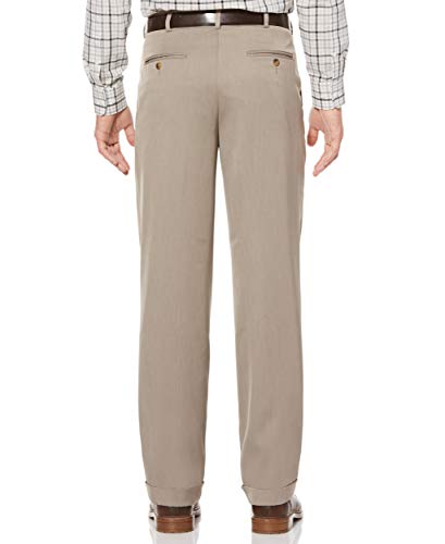 Perry Ellis Big & Tall Portfolio Micro Melange Pantalón para hombre - Beige - 40W x 36L