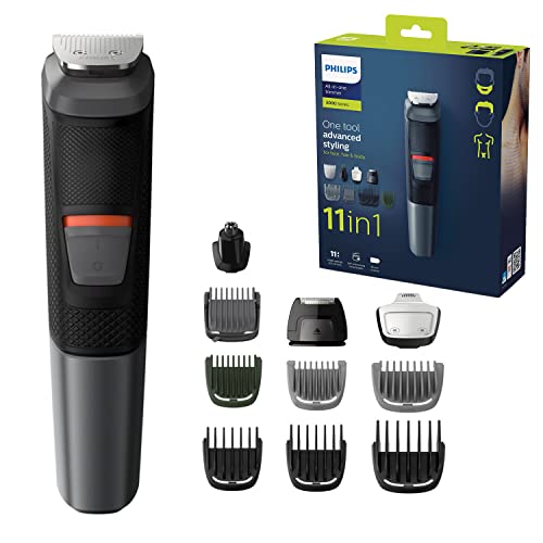 Philips Series 5000 11-in-1 Multi Grooming Kit for Beard, Hair and Body with Nose Trimmer Attachment - MG5730/33