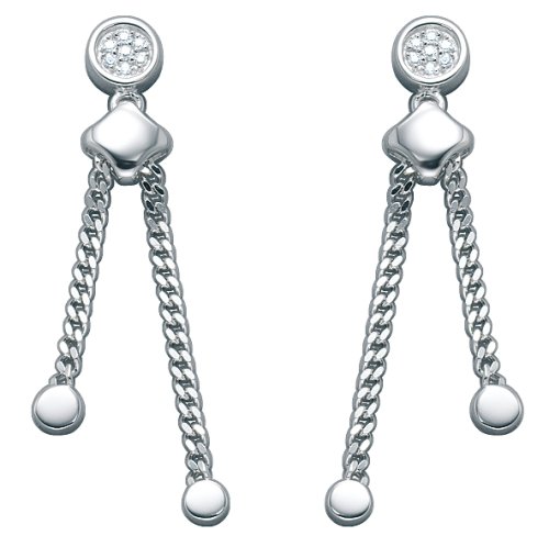 Pierre Cardin 4341058 - Pendientes de mujer de plata de ley con 14 circonitas, 5 cm