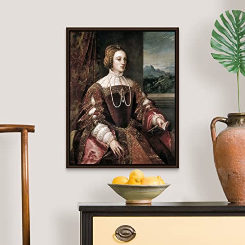 Pintura por números Adultos, Kits de Pintar acrílica DIY para Adultos Niños Principiantes Fácil sobre Lienzo con Pinturas y Pinceles — Retrato de la emperatriz Isabel de Portugal, por Tiziano Vecello