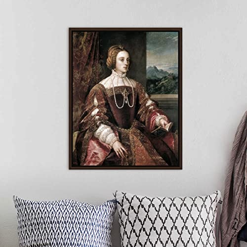 Pintura por números Adultos, Kits de Pintar acrílica DIY para Adultos Niños Principiantes Fácil sobre Lienzo con Pinturas y Pinceles — Retrato de la emperatriz Isabel de Portugal, por Tiziano Vecello