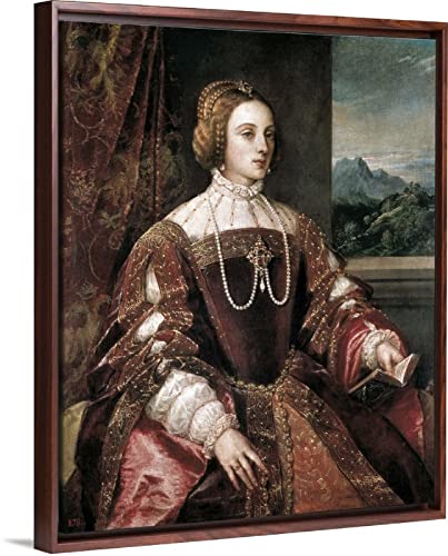 Pintura por números Adultos, Kits de Pintar acrílica DIY para Adultos Niños Principiantes Fácil sobre Lienzo con Pinturas y Pinceles — Retrato de la emperatriz Isabel de Portugal, por Tiziano Vecello