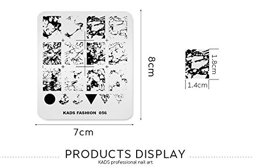 Plantilla profesional de placas de estampado de uñas con patrones de geometría de grietas de mármol para manicura DIY Impresión de imágenes Diseño de uñas Herramientas de transferencia