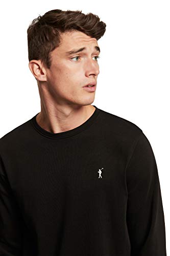 POLO CLUB Sudadera Orgánica Negra con Cuello Redondo para Hombre