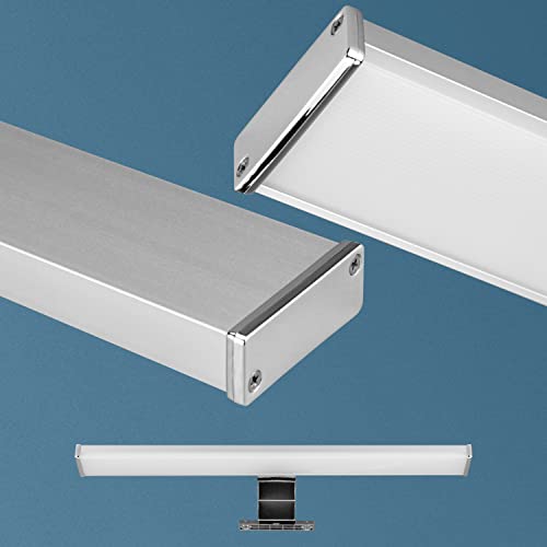 POPP- Lámpara Aplique de Espejo Baño LED 78CM 220V 8W 12W 15W Prueba de Agua IP44 Aluminio Cromado y PC Luz blanca Neutra 4000K Fría 6000K (15W 1200Lm, 6000K)