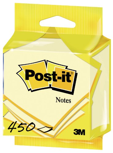 Post-it - Notas en cubo, 450 hojas/cubo, color Canary Yellow