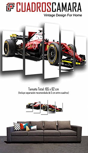 Poster Fotográfico Coche Ferrari Formula 1, Vettel y Raikkonen 2017 Tamaño total: 165 x 62 cm XXL