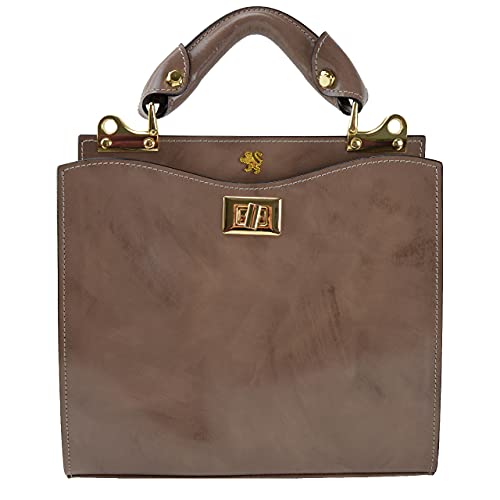 Pratesi Leather Bag for Woman Anna Maria Luisa de' Medici Small en piel de vaca, gris