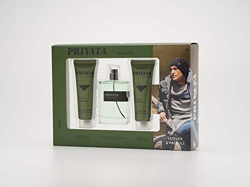 Privata Vetiver & Pachulí Estuche de Regalo para Hombre EdT 75ml + After Shave 75ml + Gel Baño 75ml