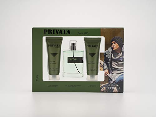 Privata Vetiver & Pachulí Estuche de Regalo para Hombre EdT 75ml + After Shave 75ml + Gel Baño 75ml