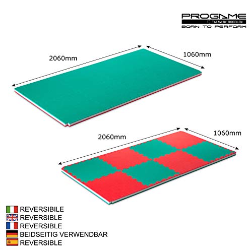 Pro Game Kit 8 Piezas Tatami Puzzle 4cm Performance-Home Verde/Rojo 50x50 cm Tatami 4cm, Tatami Judo