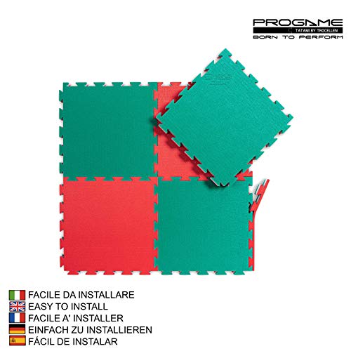 Pro Game Kit 8 Piezas Tatami Puzzle 4cm Performance-Home Verde/Rojo 50x50 cm Tatami 4cm, Tatami Judo