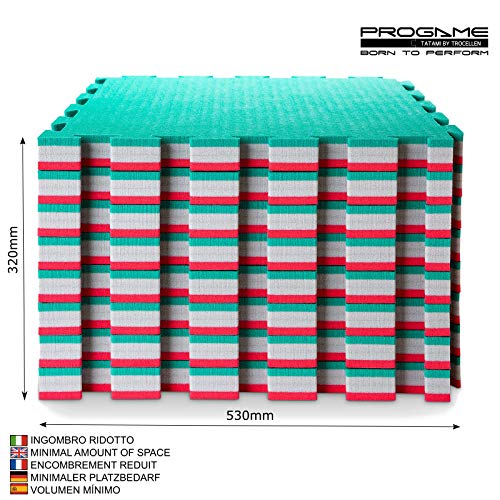 Pro Game Kit 8 Piezas Tatami Puzzle 4cm Performance-Home Verde/Rojo 50x50 cm Tatami 4cm, Tatami Judo