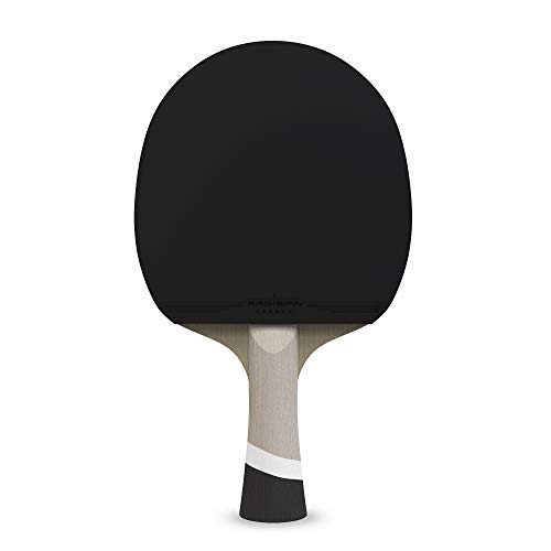 PRO-SPIN Pala de Ping Pong con Fibra de Carbono – Madera 7-ply, Goma Ofensiva, Esponja 2 mm, Funda de Raqueta de Tenis Mesa Premium (Pack de 1)