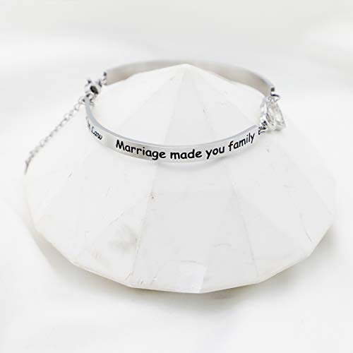 Pulsera con llavero para hermana en inglés "Matrimonio Made Us Family Love Made You My Sister"