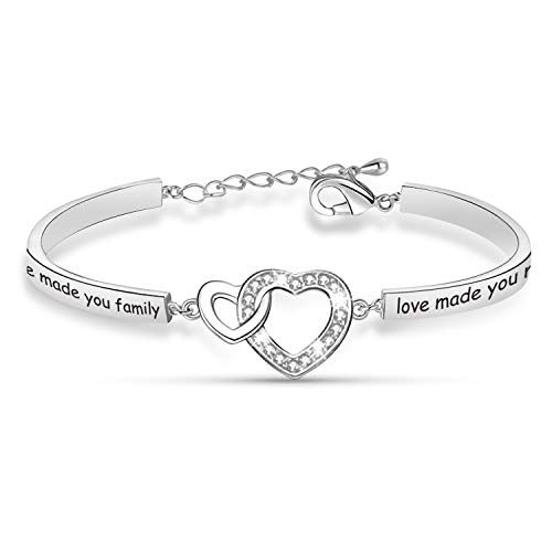 Pulsera con llavero para hermana en inglés "Matrimonio Made Us Family Love Made You My Sister"