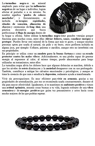 Pulsera Negra Turmalina y Pulsera Ojo de Tigre - pulsera Piedras Naturales - Pulseras para parejas - Pulsera Hombre - Pulsera Mujer con Bolsa Regalo Energética - Pulsera Curativa - onix Chakras Estrés