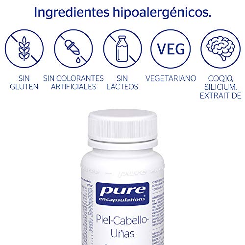 Pure Encapsulations - Complejo Piel-Cabello-Uñas - Con Biotina, Vitamina C, Zinc, Cobre y Coenzima Q10 - Soporte para Piel, Cabello y Uñas Normales - 60 Cápsulas Vegeterianas