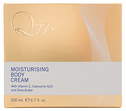 Q77+ CREMA HIDRATANTE CORPORAL - Efecto Antiage - Crema Reafirmante Antiarrugas - Tratamiento Corporal Antienvejecimiento - Con Factor77. Coenzima Q10. Ácido Alfa Lipoico. Karité y Vitamina E -200ml