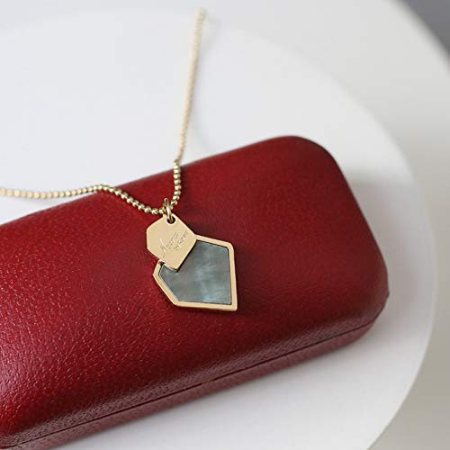 QiuYueShangMao Nicho inglés Irregular geométrico facetado Gris nácar Collar Cadena de clavícula Cuentas Redondas Personalizadas Collar Mujer joyería Collar