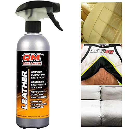 QM Cleaner LEATHER | Limpiador para cuero, piel y polipiel - Ideal para sillones, tapicerías de vehículos y complementos (Bolsos, chaquetas...) - 500ml