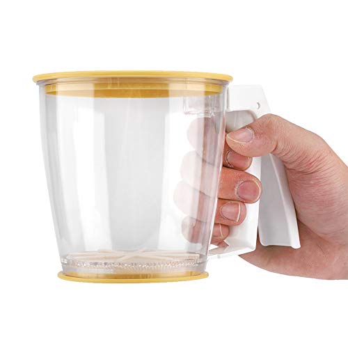 Raguso Tamiz de harina en Forma de Taza Tamiz de harina Colador de Polvo Malla Suministros para Hornear Herramientas para el tamiz de harina de Postre Cocina casera