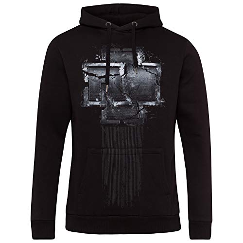 Rammstein Broken Logo - Sudadera con capucha para hombre, diseño con logotipo oficial de banda, color negro Negro XXL