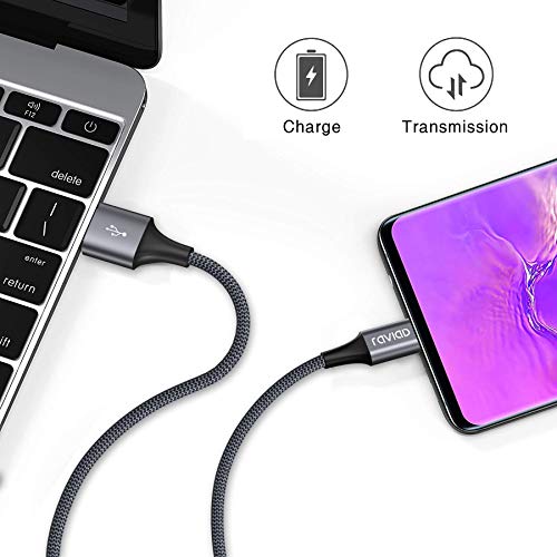 RAVIAD Cable USB Tipo C, [4Pack 0.5M 1M 2M 3M] Cargador Tipo C Nylon Carga Rápida y Sincronización Cable USB C para Galaxy A02s/A03s/S10/S9/M12, Huawei, Redmi 9A/10, Realme 8, OnePlus 8T, Poco X3 Pro