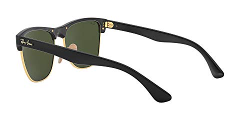 Ray-Ban Clubmaster Oversized Gafas de Sol, Demi Shiny Black, 57 para Hombre