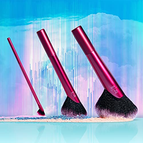 Real Techniques Rebel Edge Trio - Kit Completo de Brochas Angulares 120 g, Rosa