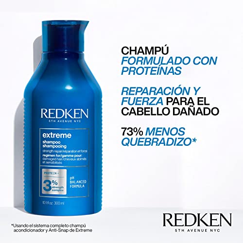 Redken | Champú y Acondicionador Reparador con Proteínas para Cabello Dañado, Extreme, Formato 500 ml