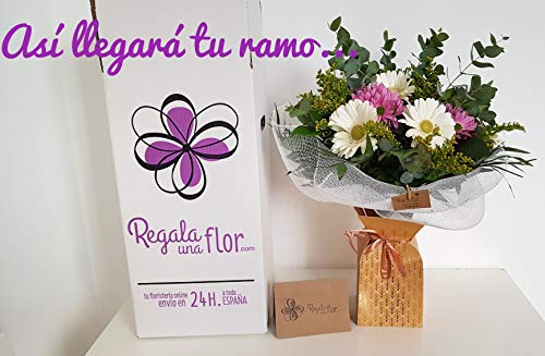 REGALAUNAFLOR-Ramo de flores alegria-FLORES NATURALES-ENTREGA EN 24 HORAS DE LUNES A SABADO.-FLORES FRESCAS