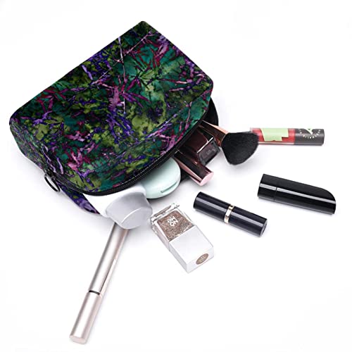 Regalos para Hombres Mujeres Bolsa de Maquillaje Bolsa de Aseo Pequeña Bolsa de cosmética - Psyche Tie-Dye Bamboo Green Plant