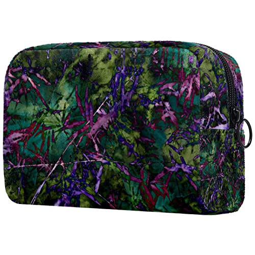 Regalos para Hombres Mujeres Bolsa de Maquillaje Bolsa de Aseo Pequeña Bolsa de cosmética - Psyche Tie-Dye Bamboo Green Plant