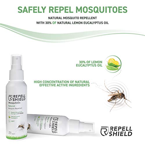 RepellShield Spray Antimosquitos - Repelente Mosquitos, Previene Picaduras Insectos y Mosquito Tigre - Antimosquitos Spray Niños y Adultos - Anti Mosquitos, Alternativa Natural a la Permetrina, 100ml