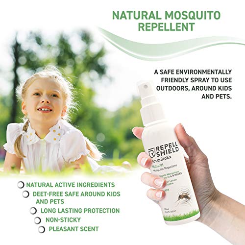 RepellShield Spray Antimosquitos - Repelente Mosquitos, Previene Picaduras Insectos y Mosquito Tigre - Antimosquitos Spray Niños y Adultos - Anti Mosquitos, Alternativa Natural a la Permetrina, 100ml