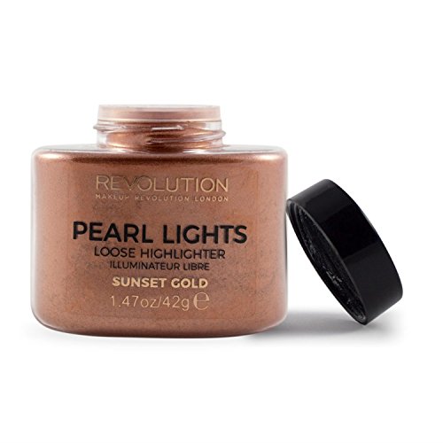 Revolution Pearl Lights Sunset - Polvo iluminador suelto, color dorado