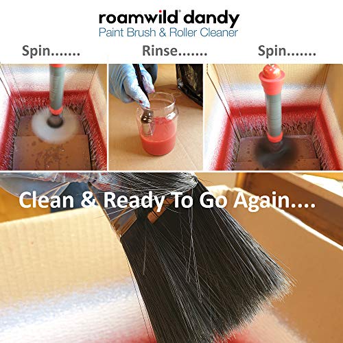 Roamwild Dandy PRO 2 en 1 – Limpiador de pinceles y rodillo de pintura herramienta de limpieza para siestas, se limpia en menos de 60 segundos.