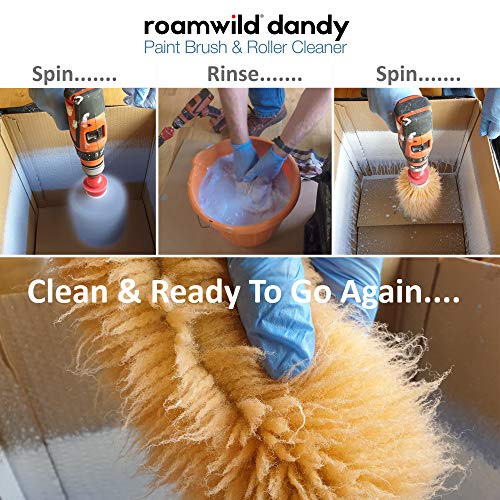 Roamwild Dandy PRO 2 en 1 – Limpiador de pinceles y rodillo de pintura herramienta de limpieza para siestas, se limpia en menos de 60 segundos.