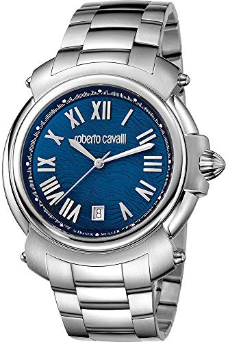 Roberto Cavalli By Franck Muller Reloj Fase Lunar para Hombre de Cuarzo con Correa en Acero Inoxidable RV1G005M0051