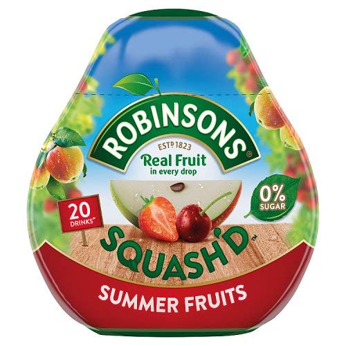 Robinsons Squash'd manzana y grosella negra, limón y lima, frutas de verano, sin azúcar añadido (66 ml) – Pack de 3