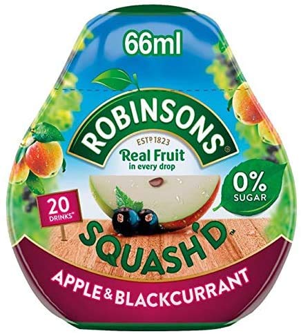 Robinsons Squash'd manzana y grosella negra, limón y lima, frutas de verano, sin azúcar añadido (66 ml) – Pack de 3