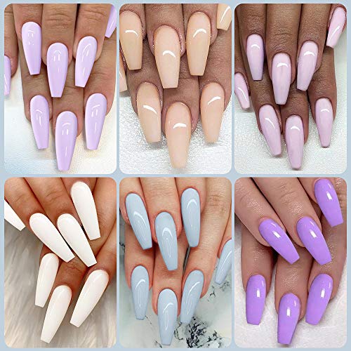 ROSALIND Esmaltes Semipermanentes Pastel, Nude Blanco Rosa Naranja Azul Lila Verde Colore Dulces de Verano Colección Pintauñas Semipermanente Uñas Gel UV LED para Verano Viaje y Carnaval 7ml 12pcs