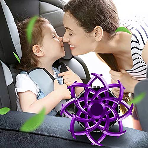 RoxNvm Ambientador Vent Clip, difusor de aromaterapia para coche, Clip de ventilación para ambientador de coche de aceite esencial tipo araña giratoria con recarga de aromaterapia (púrpura)