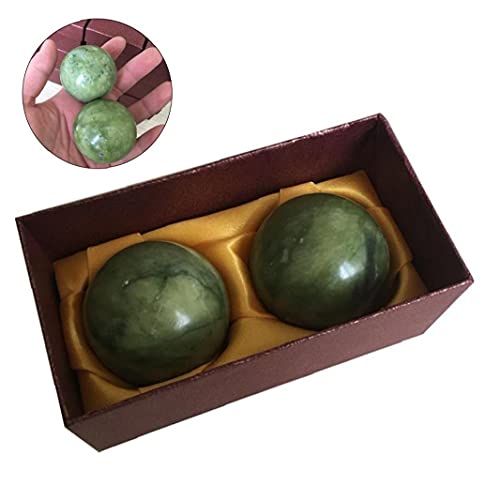 Rrunzfon Bola de Masaje Masaje de la Mano esferas Chinas Jade elimine Las tensiones de Ejercicio Rodillo de Mano 2PCS Salud Maquillaje Herramientas de Masaje